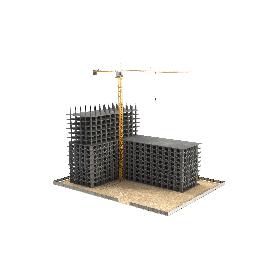 3D Construction Site With Crane Tower